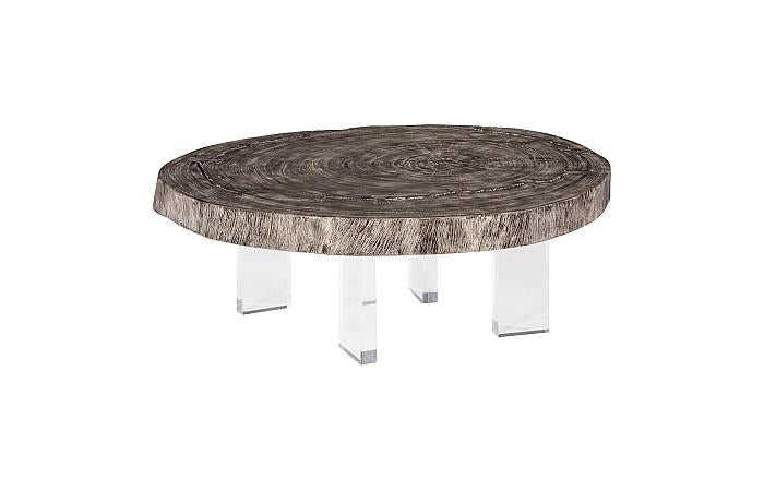 Floating Coffee Table On Acrylic Legs, Gray Stone , Size Varies